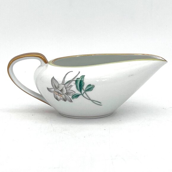 Noritake China Floral Gravy Boat Creamer Made In Japan Porcelain With Gold Trim - Picture 2 of 10